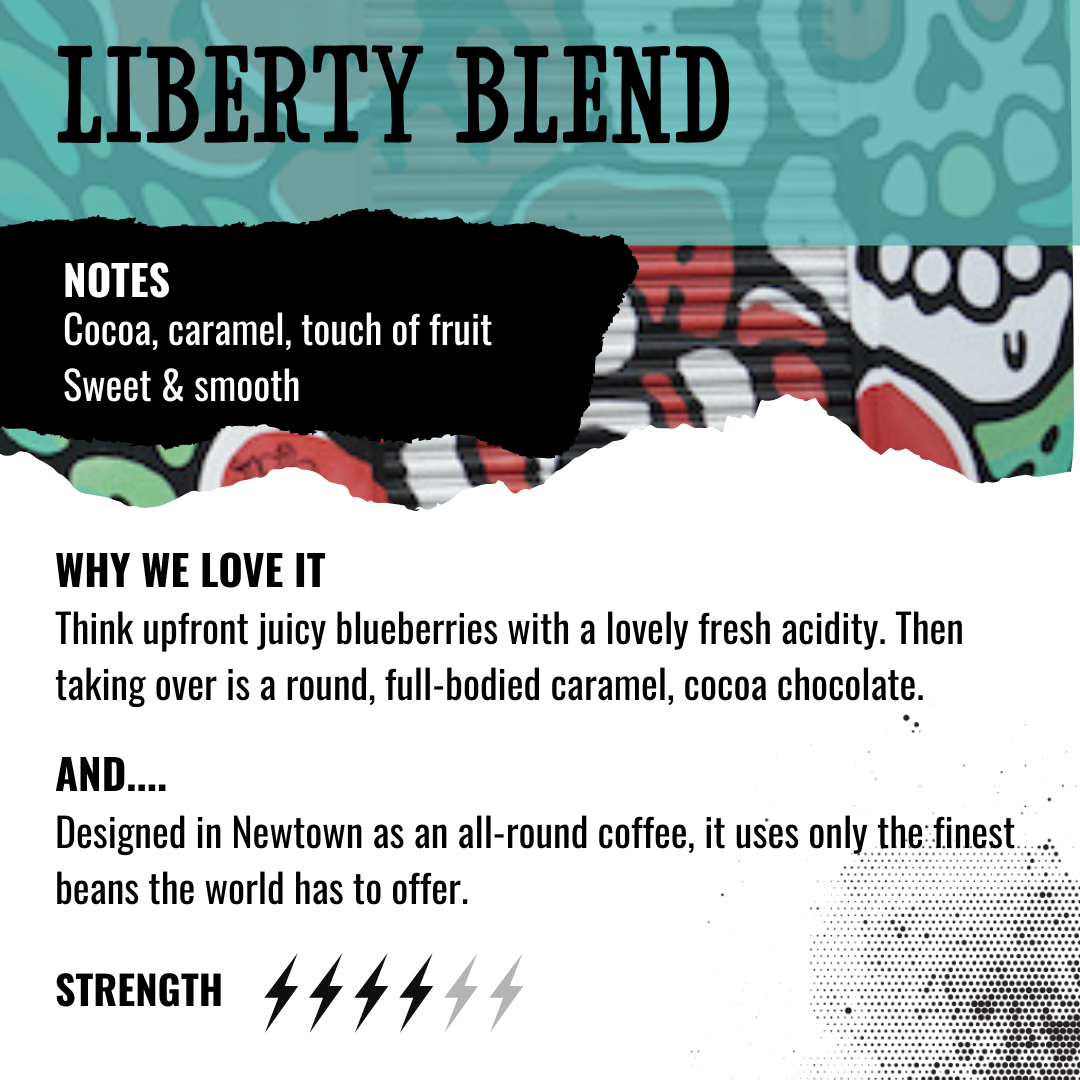 Tasting notes of our Liberty Blend, available as 5kg box