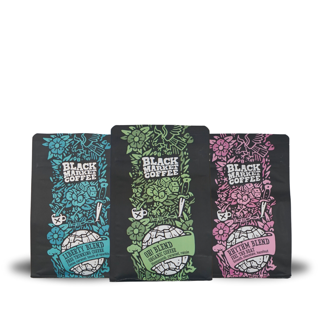 Coffee taster pack 3 blends sampler Black Market Coffee Marrickville 