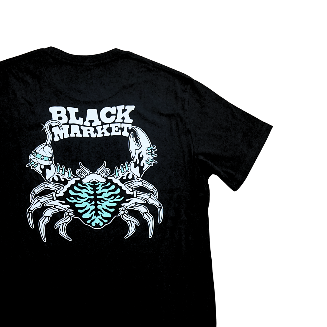 Black Market Crab T-Shirt studio shot - artist design by Noose and Dagger