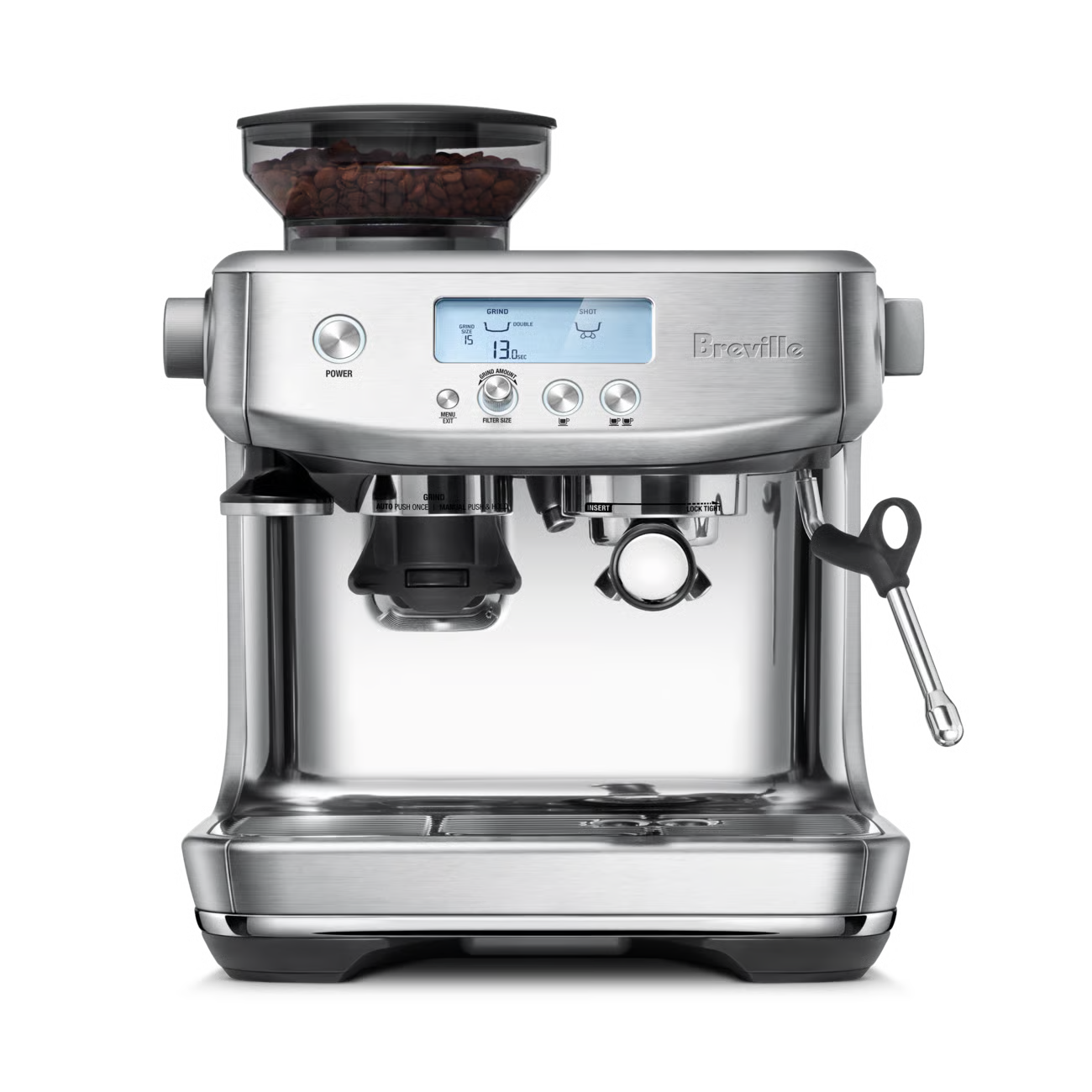 Breville Espresso Machine Stainless Steel inbuilt grinder 