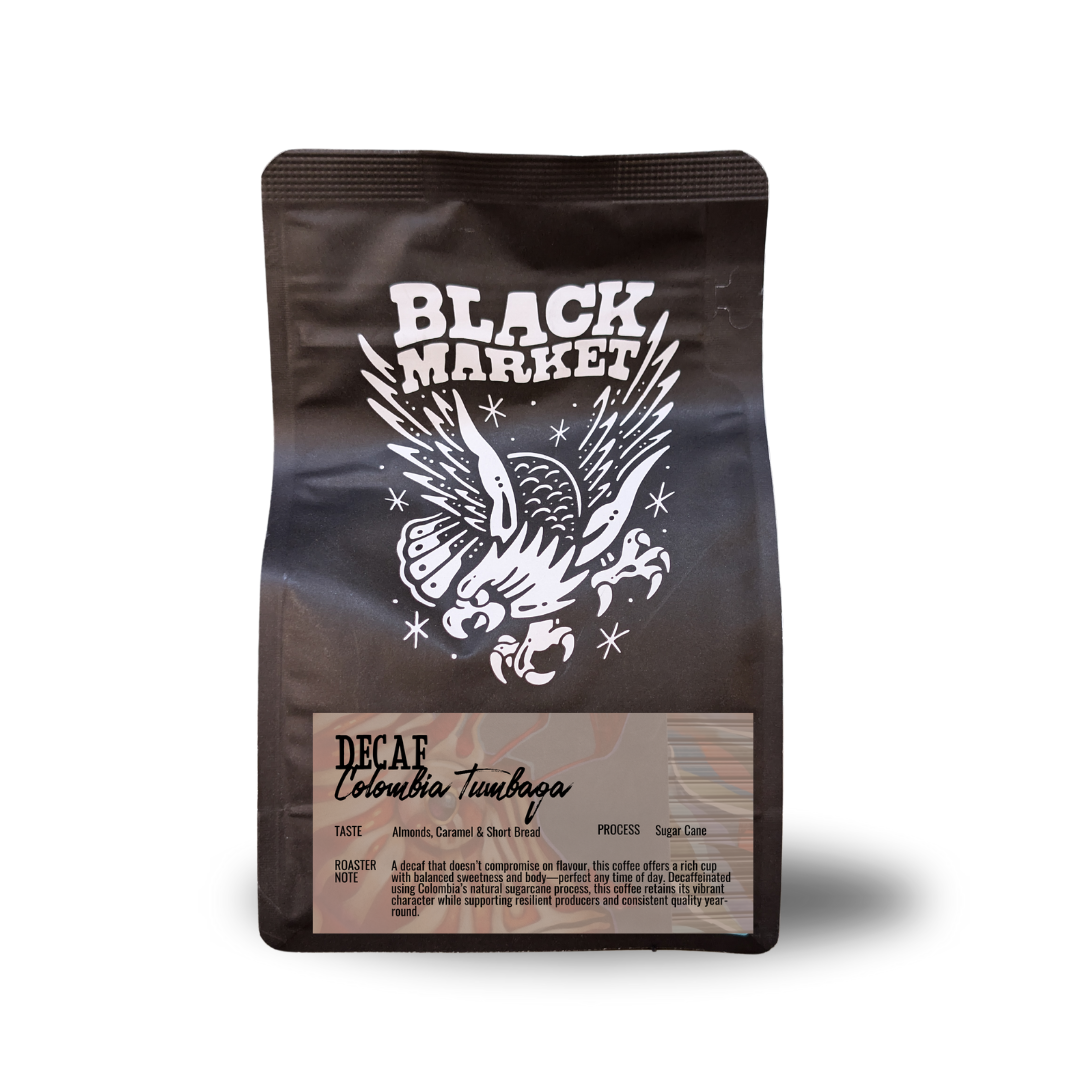 Decaf coffee beans Colombian single origin BlackMarket Coffee