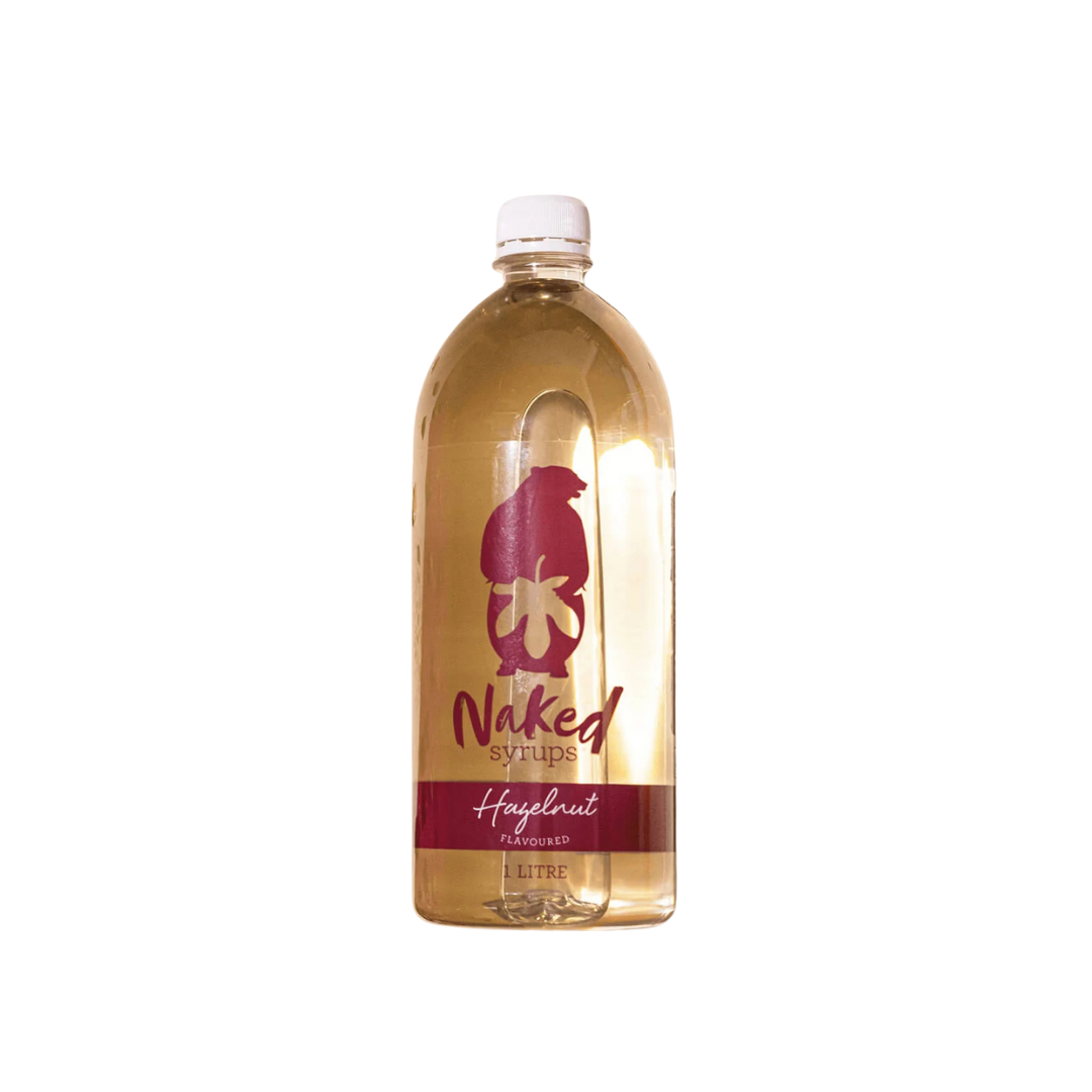 Bottle of Naked syrups by Black Market Coffee