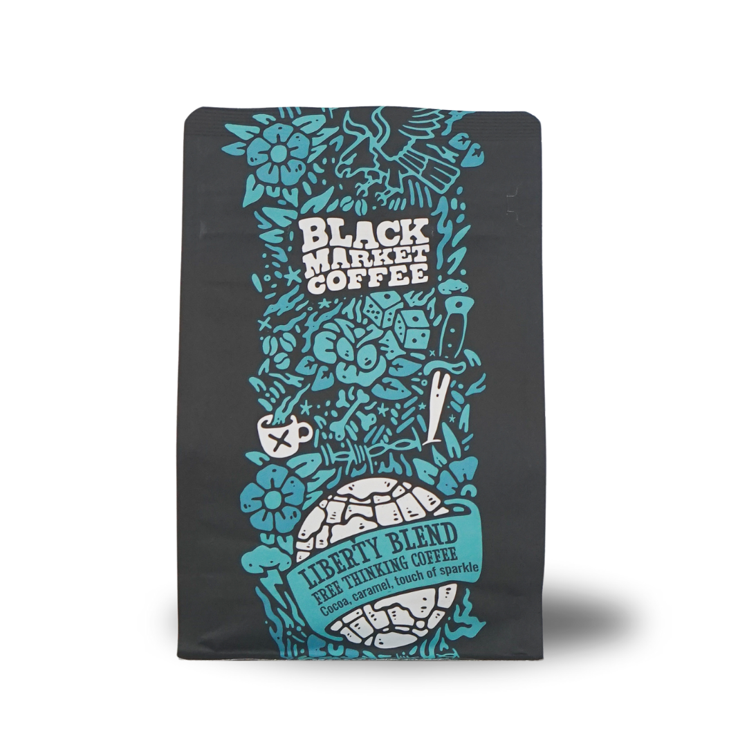 Liberty Blend 250g whole bean espresso coffee bag by Black Market Coffee