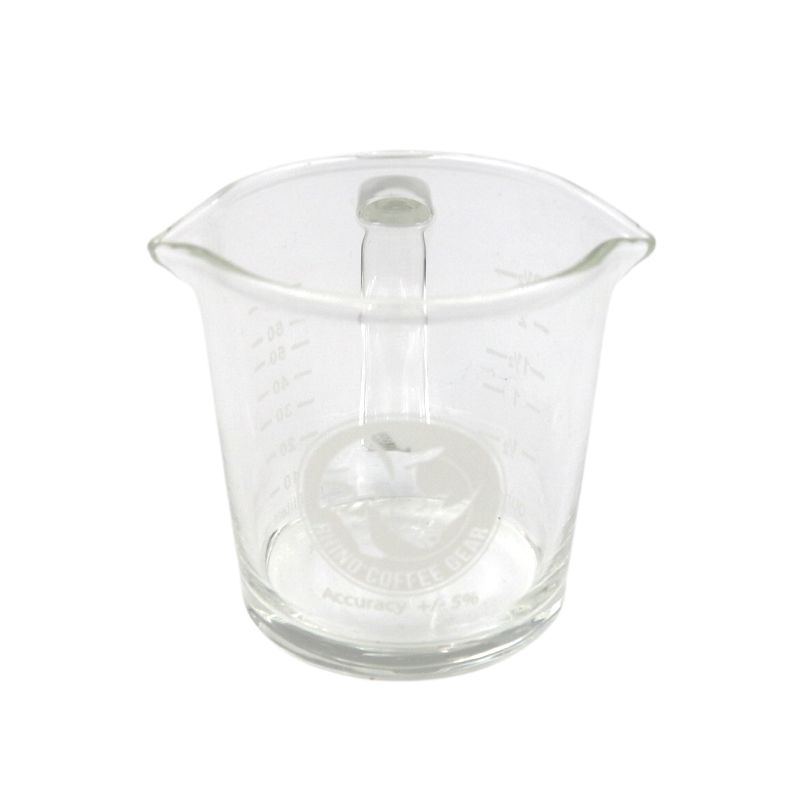 Rhino shot glass double spout - espresso measuring glass with volume markings