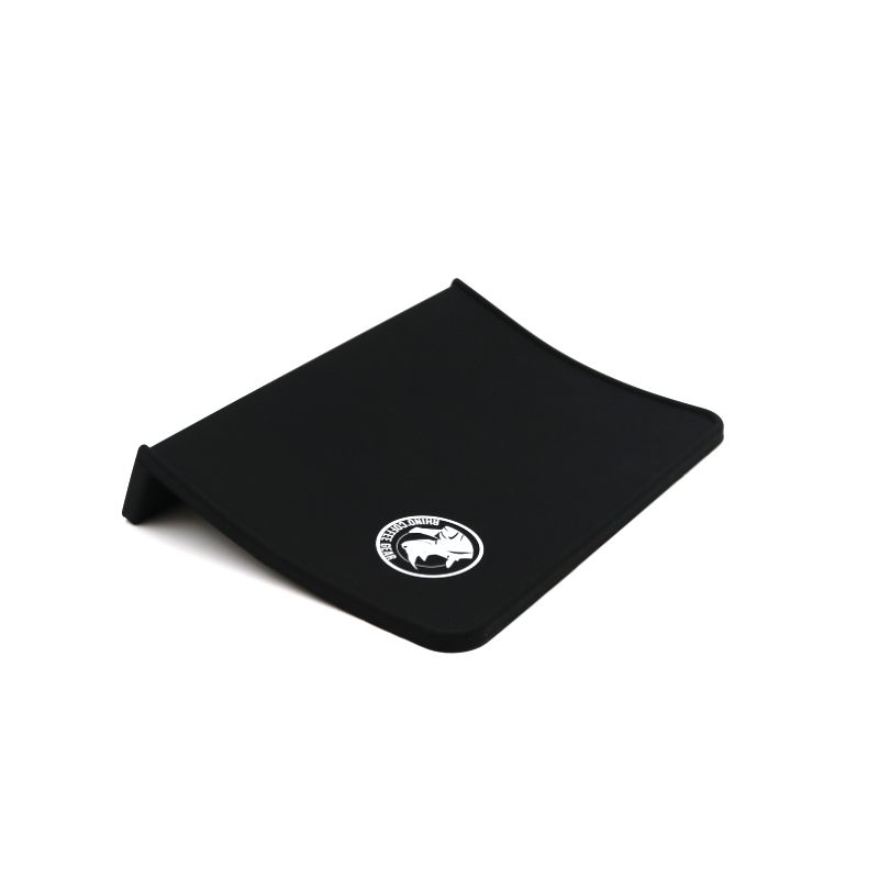 rhino Corner Tamper Mat - corner design maximizes espresso station workspace