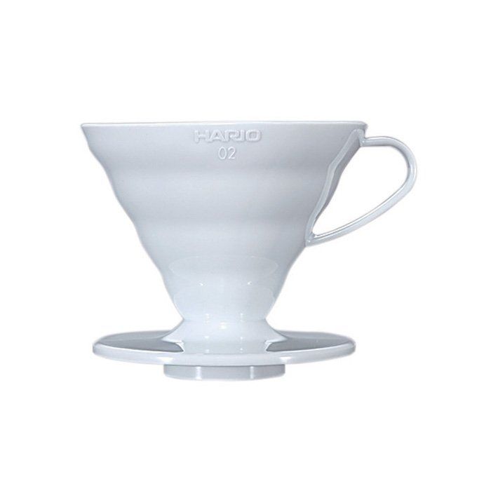 Hario V60 plastic dripper white size 02 - affordable pour-over coffee maker for 1-4 cups